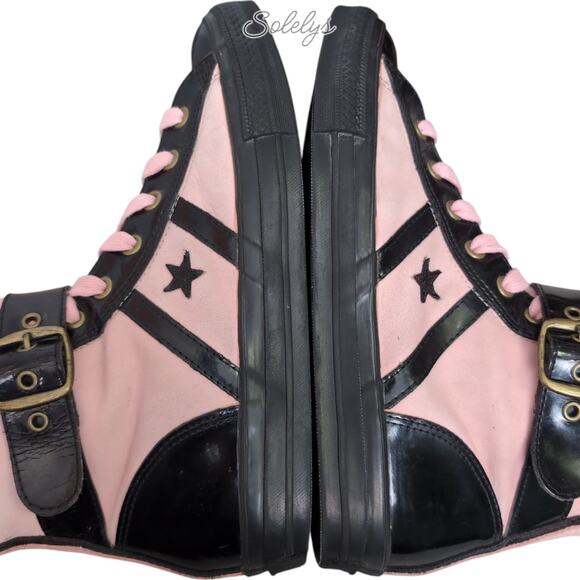 Converse RARE 2005 XXHI Star 70 Peach Blossom Pink Black Buckle Sneaker Boot 11 - Picture 13 of 16